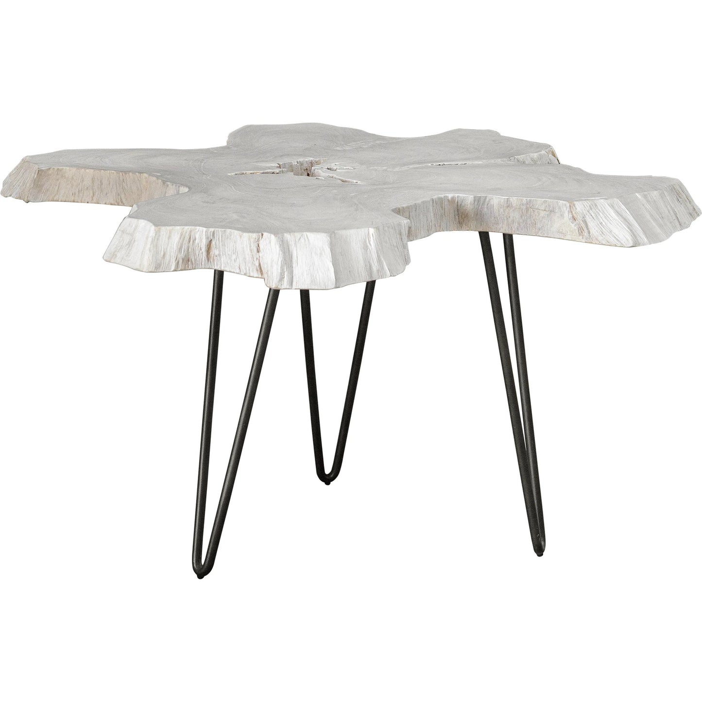 001 SI-1981378 | Primary Silo | Trillium Coffee Table by Uttermost in bleached. Made from teak root with metal in a modern style.