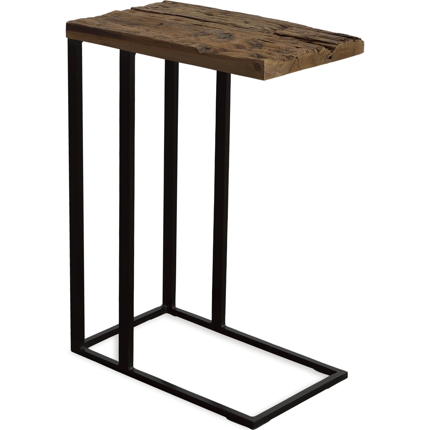 001 SI-2016430 | Primary Silo | Union Accent Table by Uttermost in rustic brown. Made from wood, iron in a modern style.