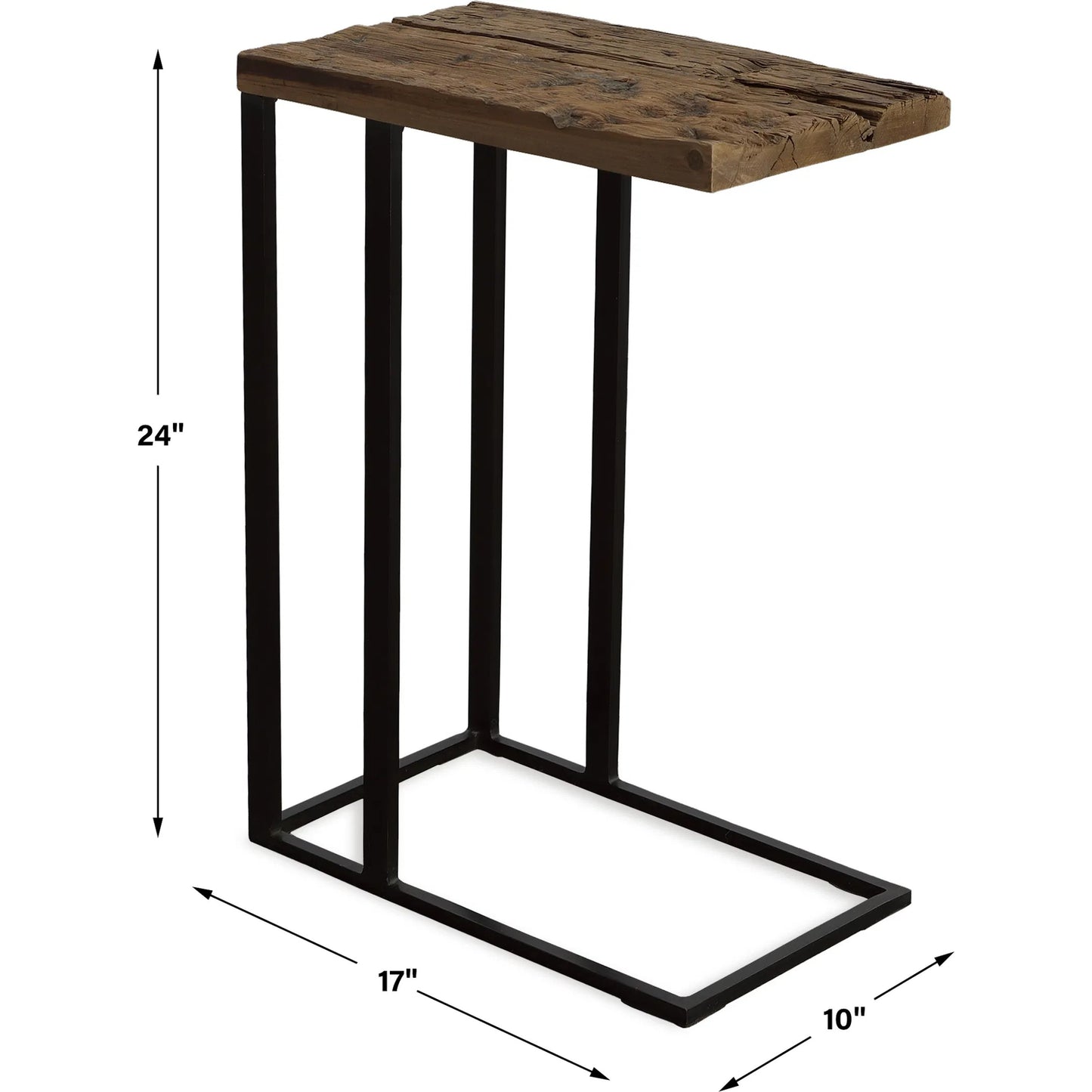 010 SI-2016430 | Unknown | Union Accent Table by Uttermost in rustic brown. Made from wood, iron in a modern style.