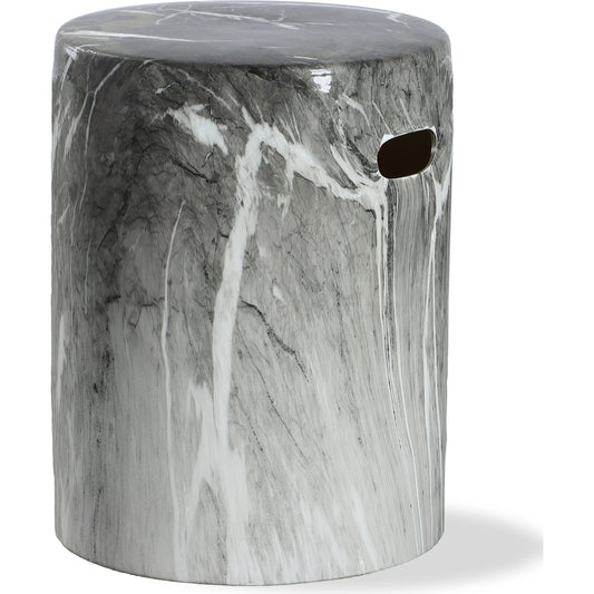 Marvel Garden Stool by Uttermost in black, white. Made from ceramic in a modern style.