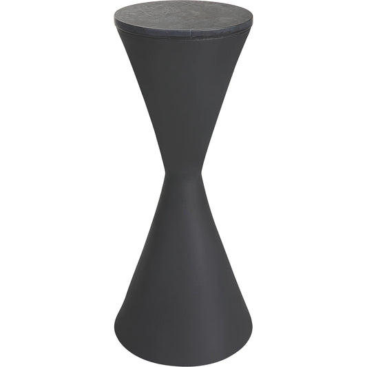 Time's Up Drink Table by Uttermost in matte black. Made from resin, marble, iron in a modern style.