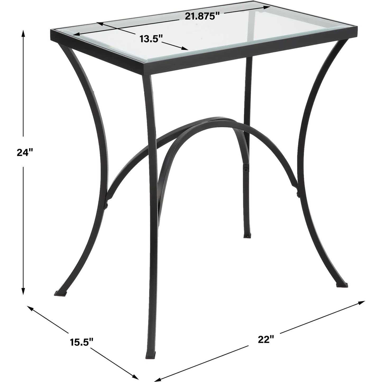 013 SI-2016434 | Unknown | Alayna End Table by Uttermost. Made from metal, tempered glass in a modern style.