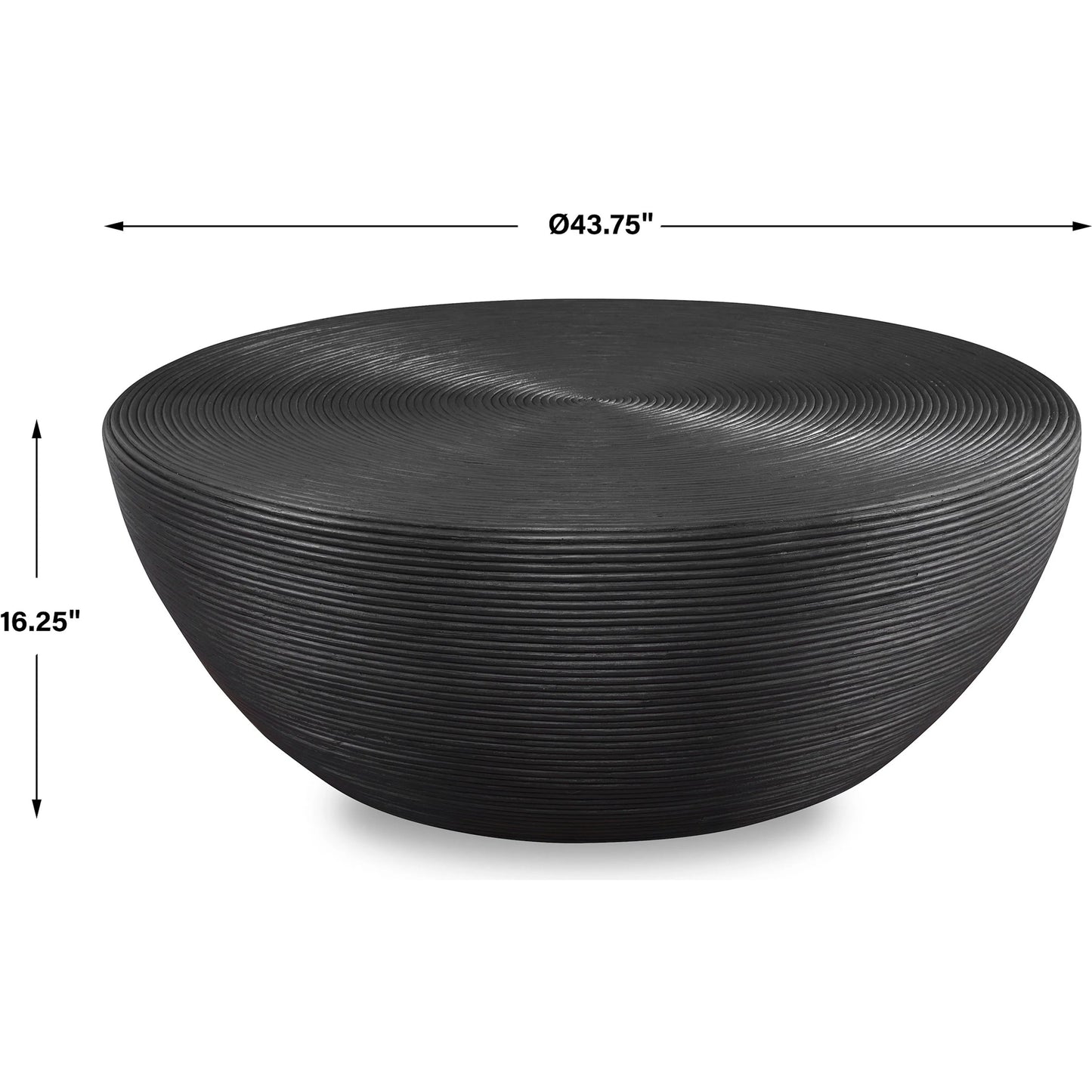 005 SI-2016440 | Unknown | Bongo Coffee Table by Uttermost in black. Made from core with fabric furing in a modern style.