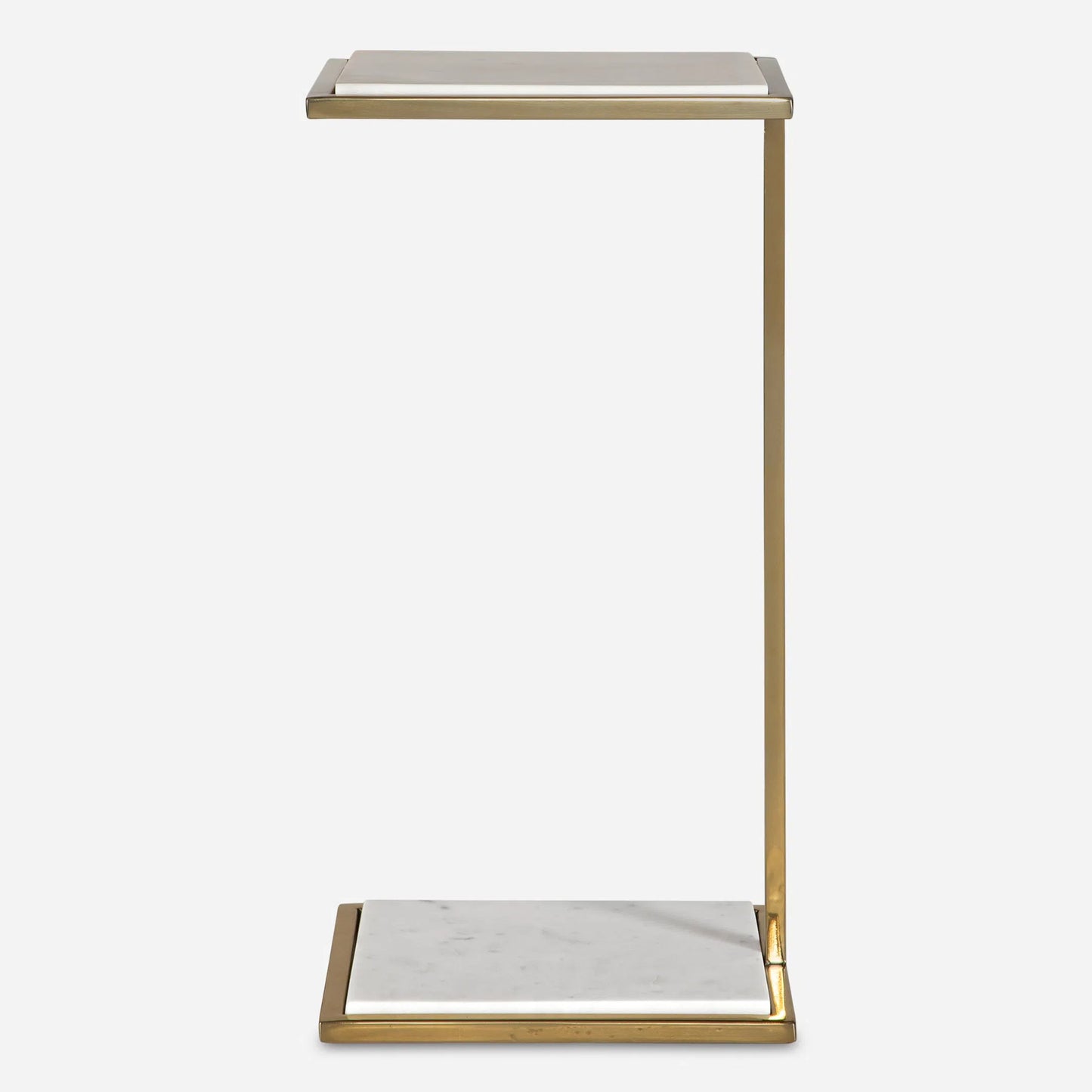 002 SI-2146828 | Primary Silo | Elevate Drink Table by Uttermost in brass. Made from marble, steel in a modern style.