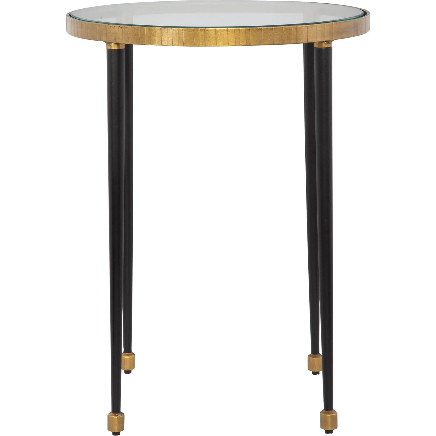 003 SI-2146840 | Additional Silo | Stiletto Side Table by Uttermost in antiqued gold. Made from iron, glass in a modern style.