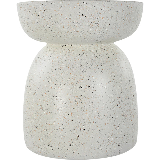 Inhale Accent Table by Uttermost in white. Made from resin in a modern style.