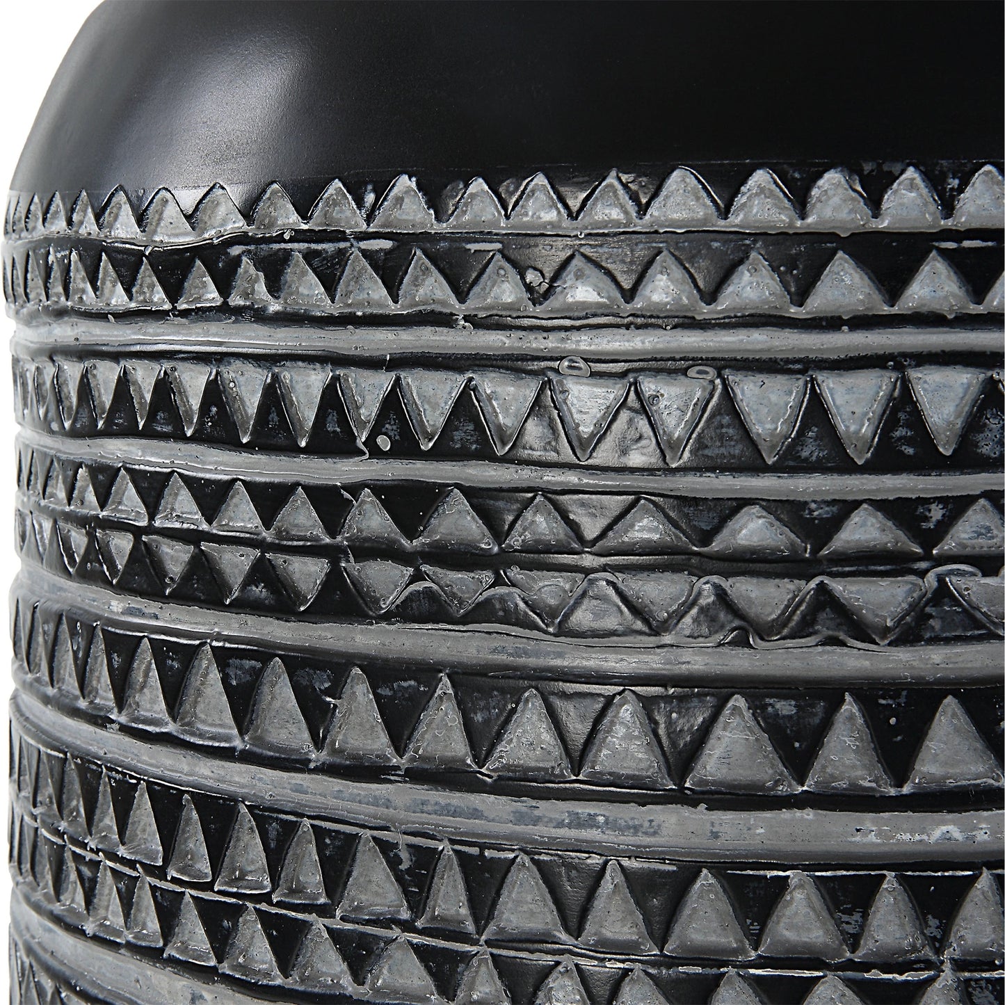 006 SI-2146842 | Closeup | Cutting Edge Tribal Accent Table by Uttermost in black. Made from resin in a eclectic & global style.