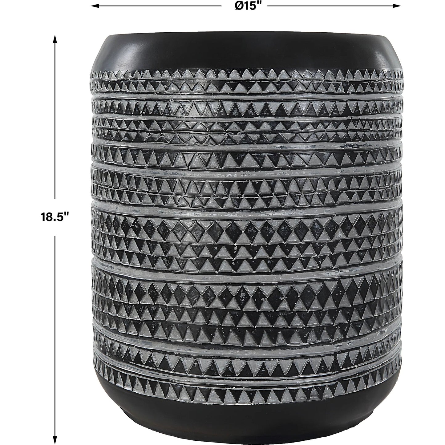 007 SI-2146842 | Unknown | Cutting Edge Tribal Accent Table by Uttermost in black. Made from resin in a eclectic & global style.