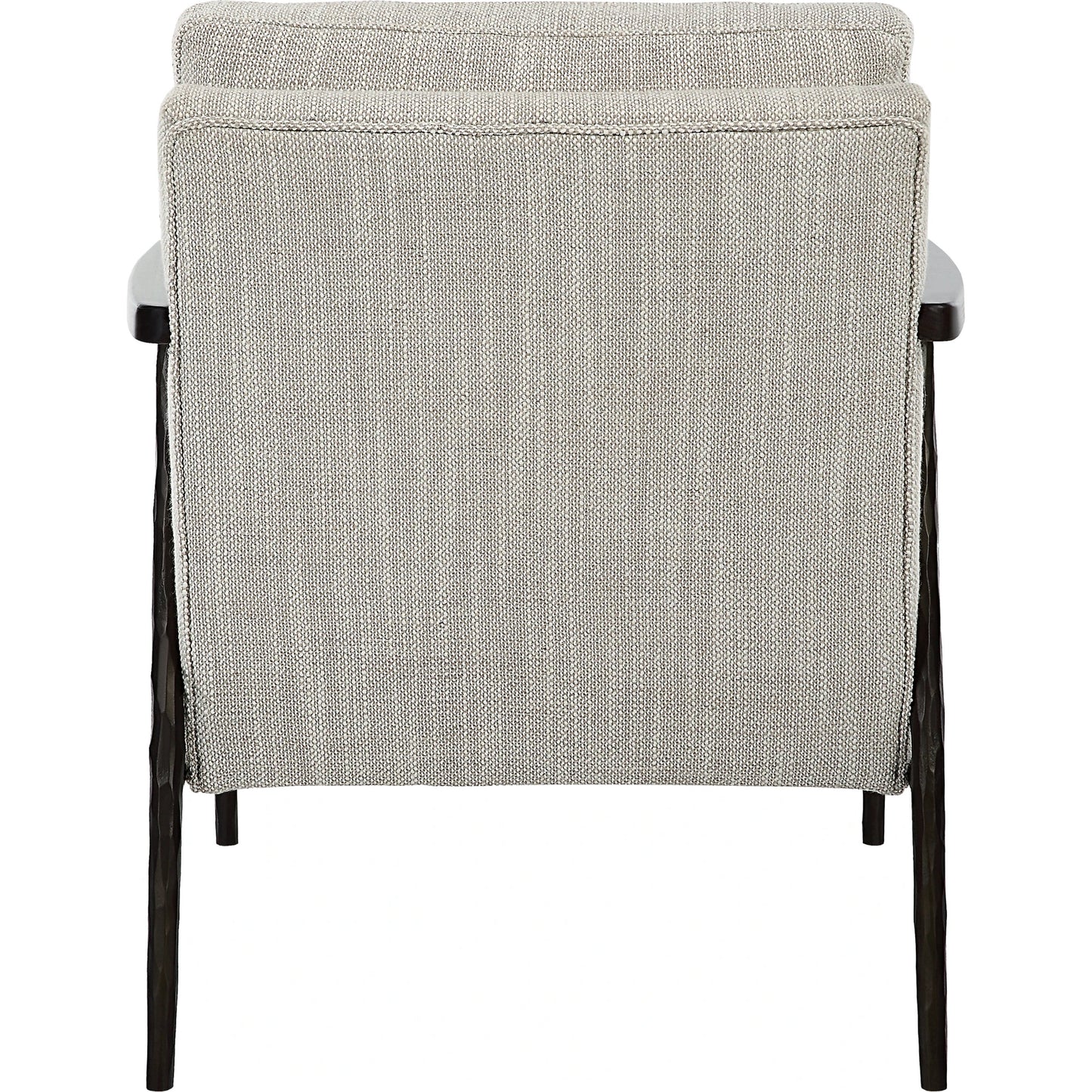 006 SI-2146867 | Additional Silo | Sebastian Accent Chair by Uttermost in ivory, beige and dark bronze, dark walnut. Made from iron, oak, fabric, foam, down, plywood in a modern style.