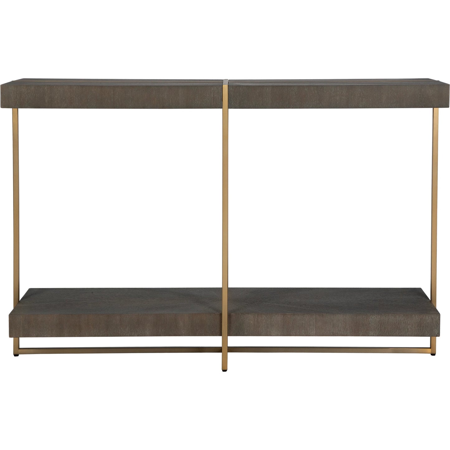 001 SI-2146847 | Primary Silo | Taja Console Table by Uttermost in dark walnut. Made from mdf, veneer, stainless steel in a modern style.