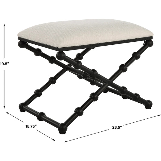 Drops Bench by Uttermost in iron. Made from iron, mdf, polyester, foam in a modern style.