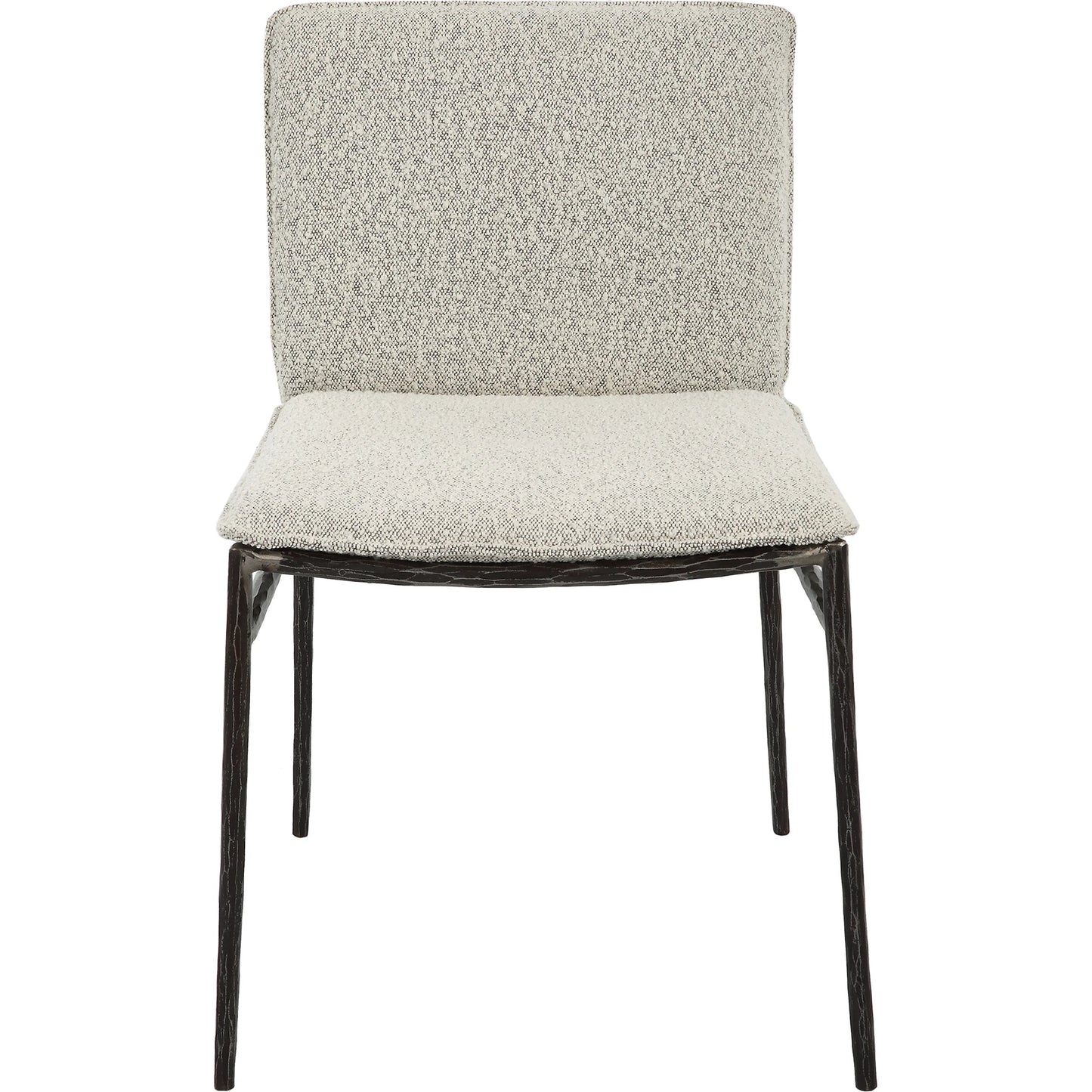002 SI-2146862 | Additional Silo | Jacobsen Dining Chair by Uttermost in ivory, warm gray and aged black. Made from iron, fabric, foam, plywood in a modern style.