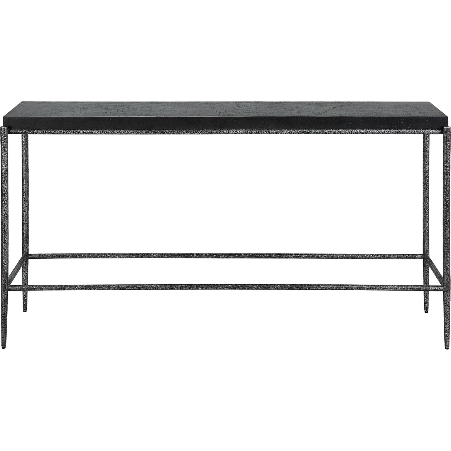 002 SI-2146844 | Additional Silo | Crescendo Console Table by Uttermost in dark silver. Made from harmmered metal, concrete in a modern style.