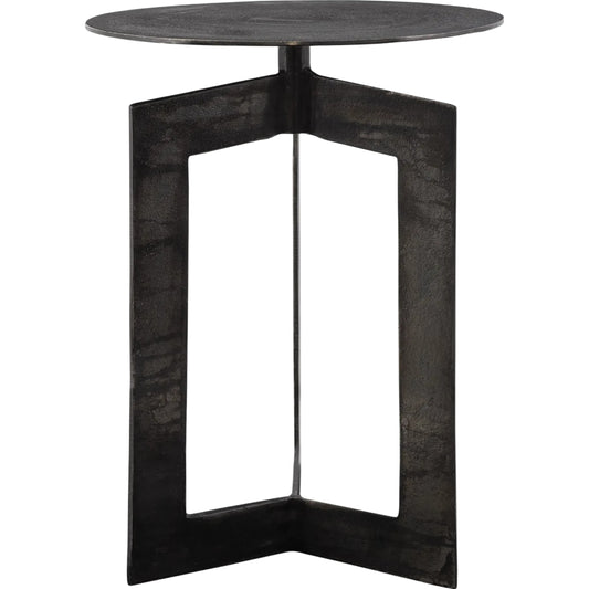 Deltoid Gunmetal Accent Table by Uttermost in bronze. Made from aluminum in a modern style.