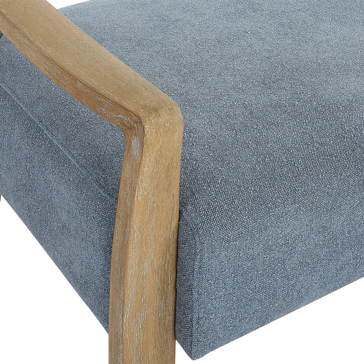 006 SI-2262257 | Unknown | Daylight Sky Bench by Uttermost in blue. Made from rubber wood, plywood, fabric, foam in a unique style.