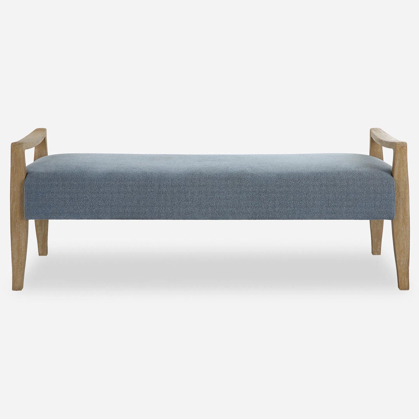 002 SI-2262257 | Additional Silo | Daylight Sky Bench by Uttermost in blue. Made from rubber wood, plywood, fabric, foam in a unique style.