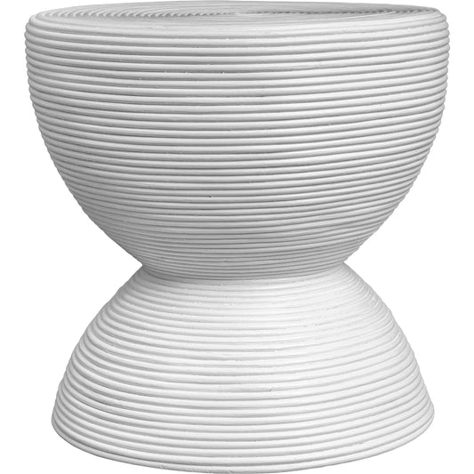 001 SI-2262251 | Primary Silo | Bongo Rattan Side Table by Uttermost in white. Made from rattan pole with rattan core, fabric in a modern style.