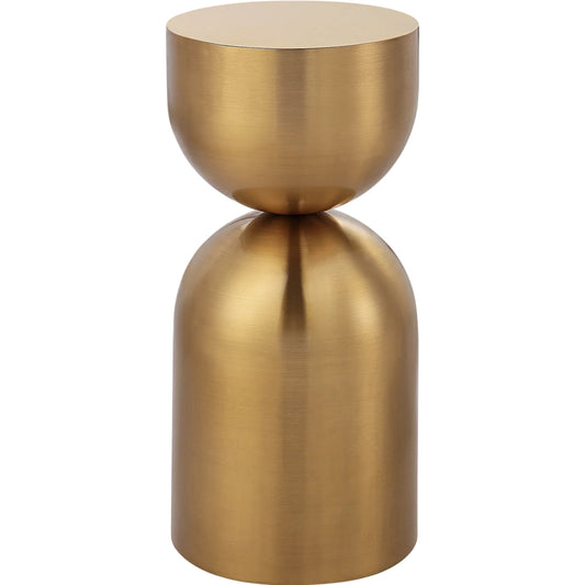 Vessel Accent Table by Uttermost in gold. Made from stainless steel in a modern style.
