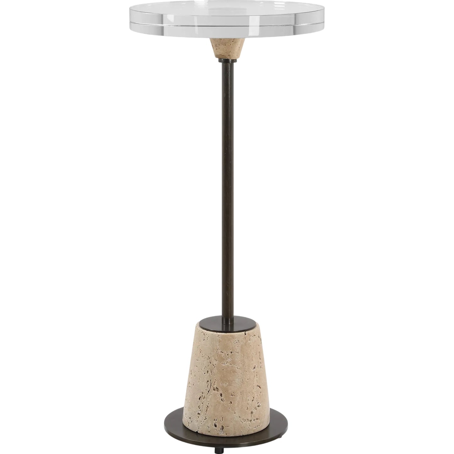 001 SI-2262236 | Primary Silo | Arthur Drink Table by Uttermost in bronze. Made from steel, crystal, marble in a unique style.