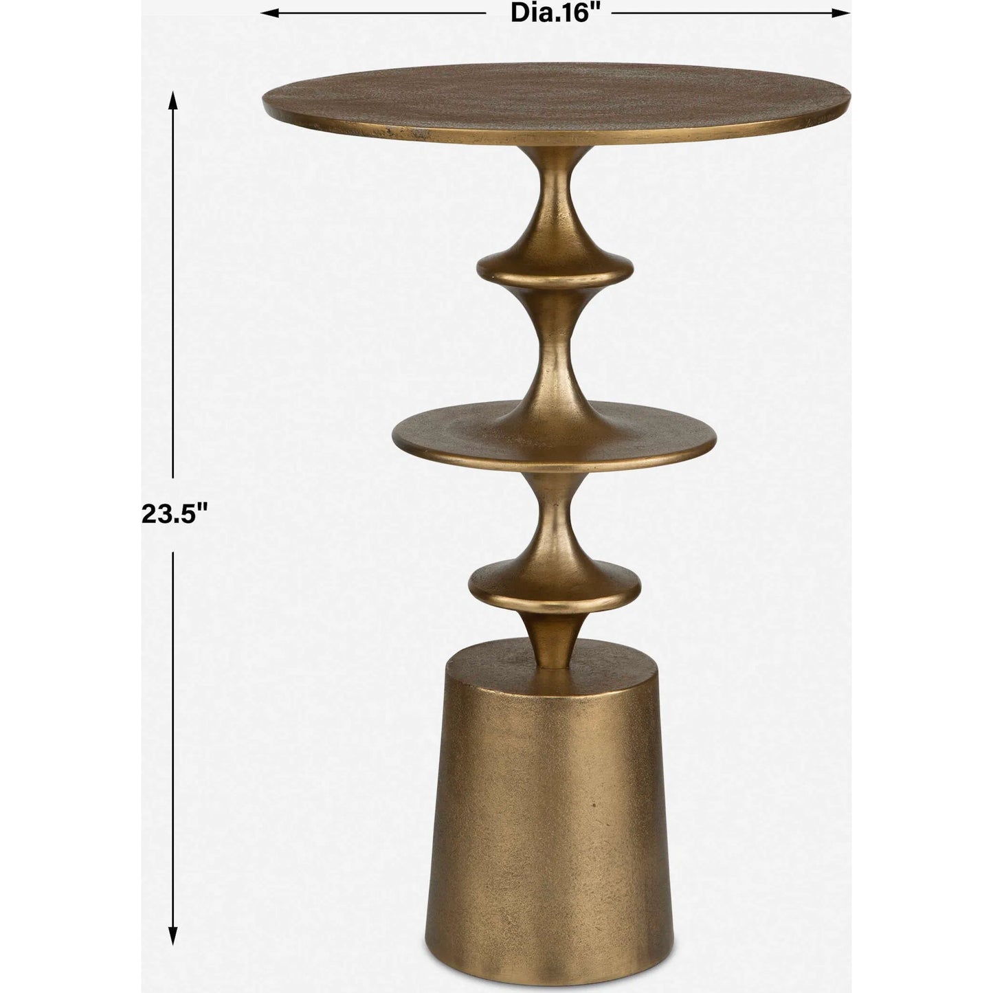 009 SI-2262320 | Unknown | Flight Accent Table by Uttermost in brass. Made from aluminum in a unique style.
