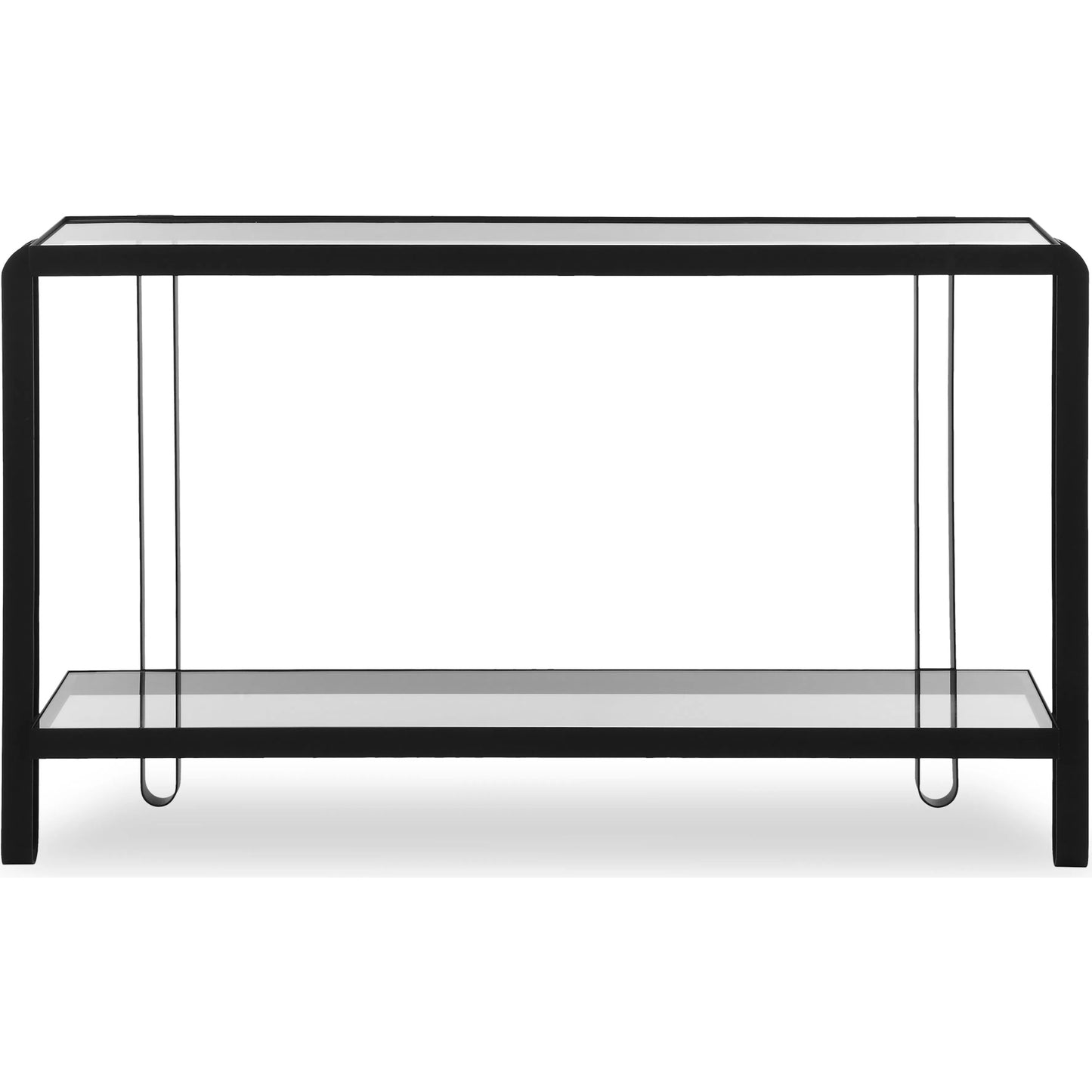 002 SI-2262310 | Primary Silo | Shadow Console Table by Uttermost in iron. Made from iron, tempered glass in a unique style.