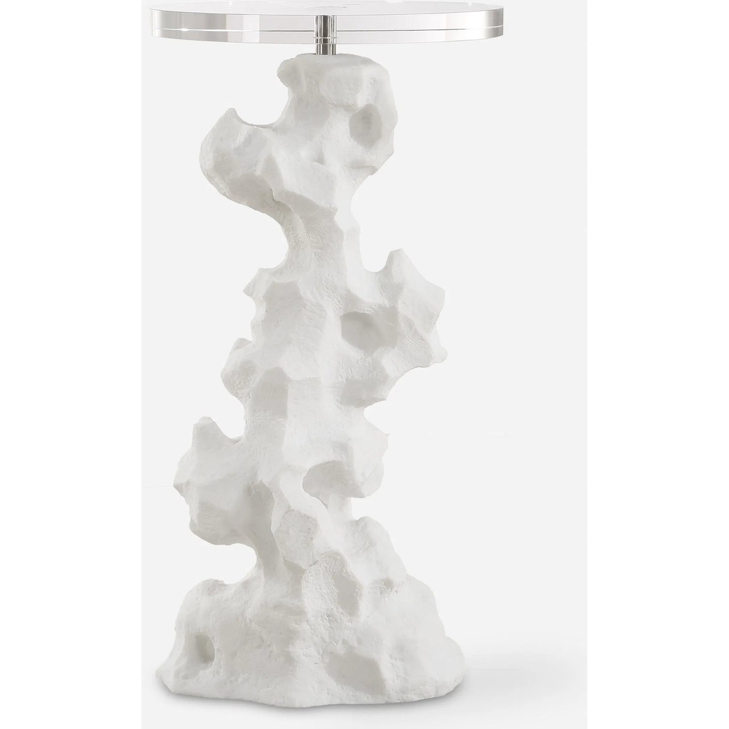 003 SI-2262312 | Additional Silo | Remnant Drink Table by Uttermost in white. Made from man made stone, crystal, iron in a modern style.