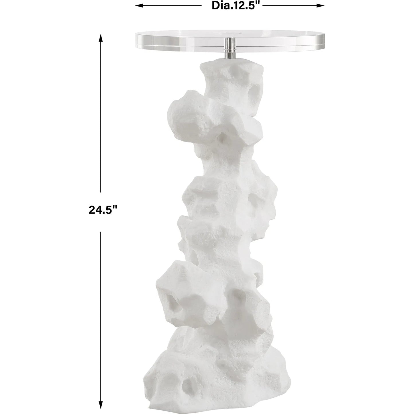 004 SI-2262312 | Additional Silo | Remnant Drink Table by Uttermost in white. Made from man made stone, crystal, iron in a modern style.