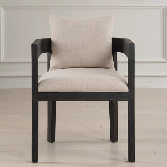 Balboa Modern Dining Chair by Uttermost in oak. Made from oak solid, plywood, foam, fabric in a transitional style.