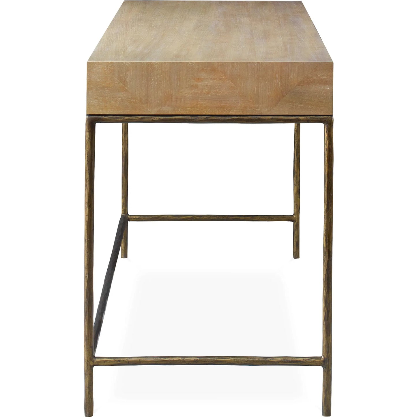 003 SI-2262322 | Additional Silo | Aristotle Natuiral Modern Desk by Uttermost in gold. Made from cast iron, mdf, pramavera veneer in a transitional style.