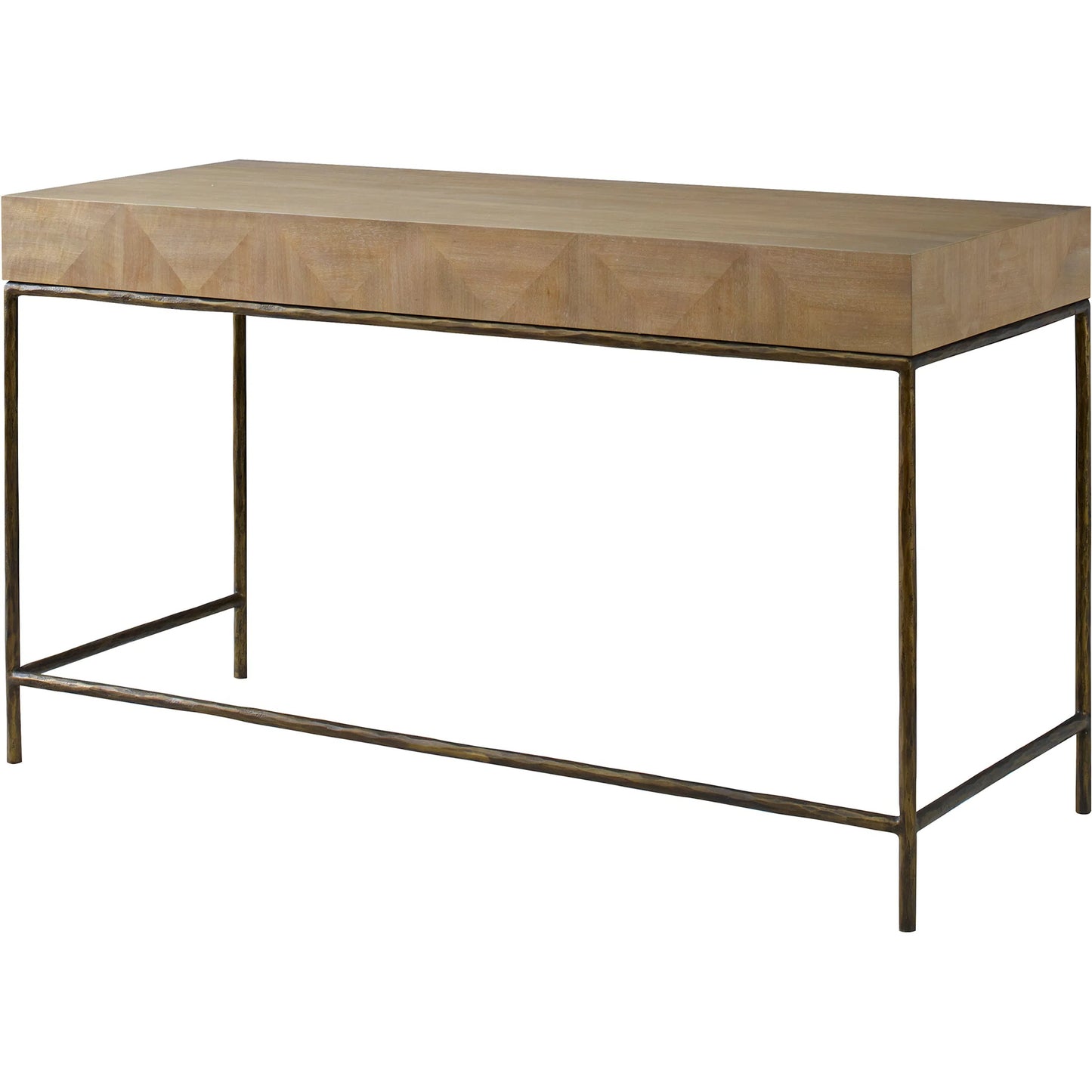004 SI-2262322 | Additional Silo | Aristotle Natuiral Modern Desk by Uttermost in gold. Made from cast iron, mdf, pramavera veneer in a transitional style.
