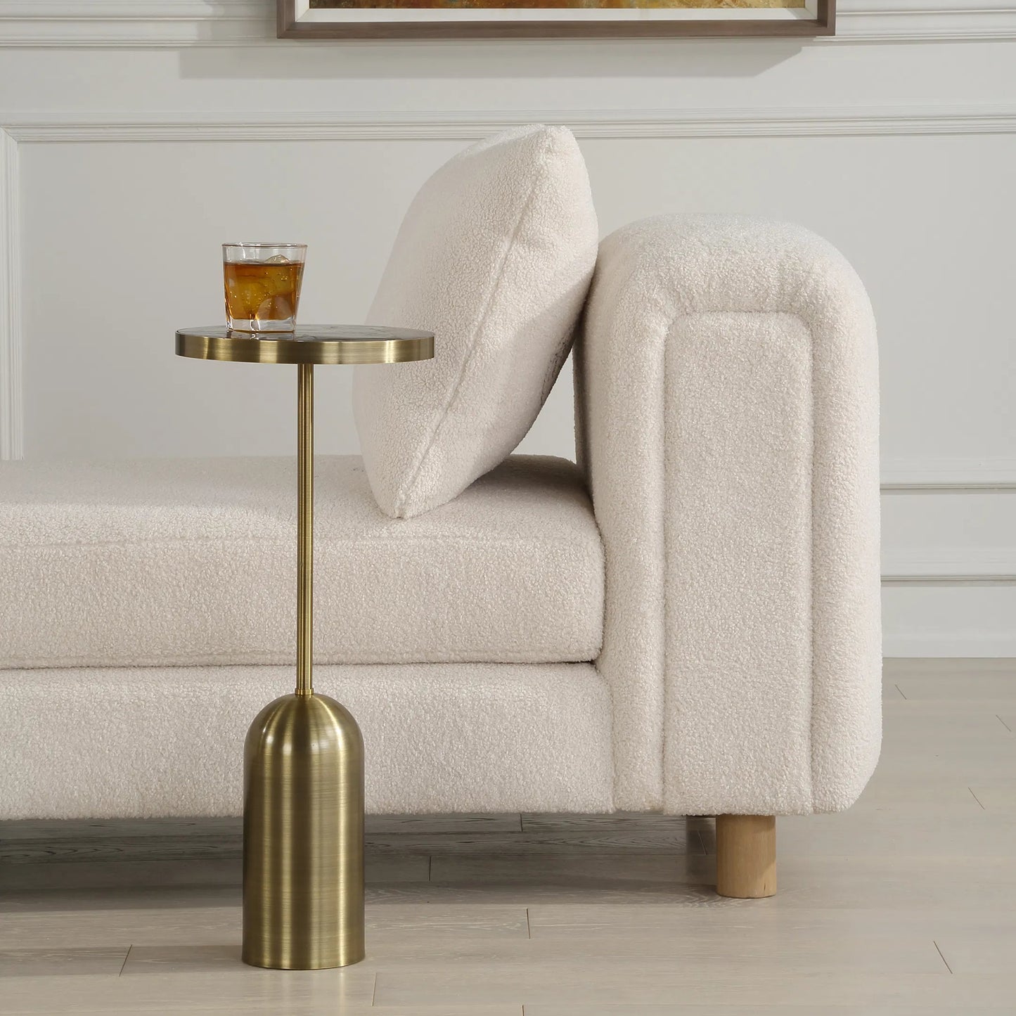 002 SI-2262307 | Lifestyle | Pascal Drink Table by Uttermost in brass. Made from steel, marble in a unique style.