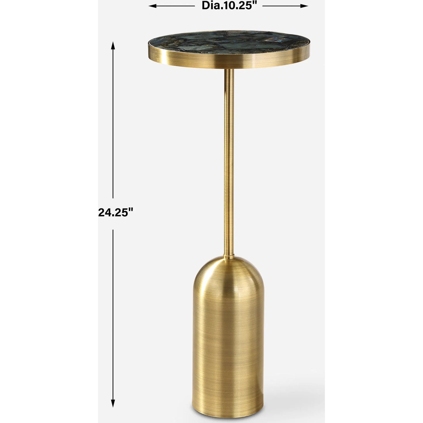 005 SI-2262307 | Unknown | Pascal Drink Table by Uttermost in brass. Made from steel, marble in a unique style.