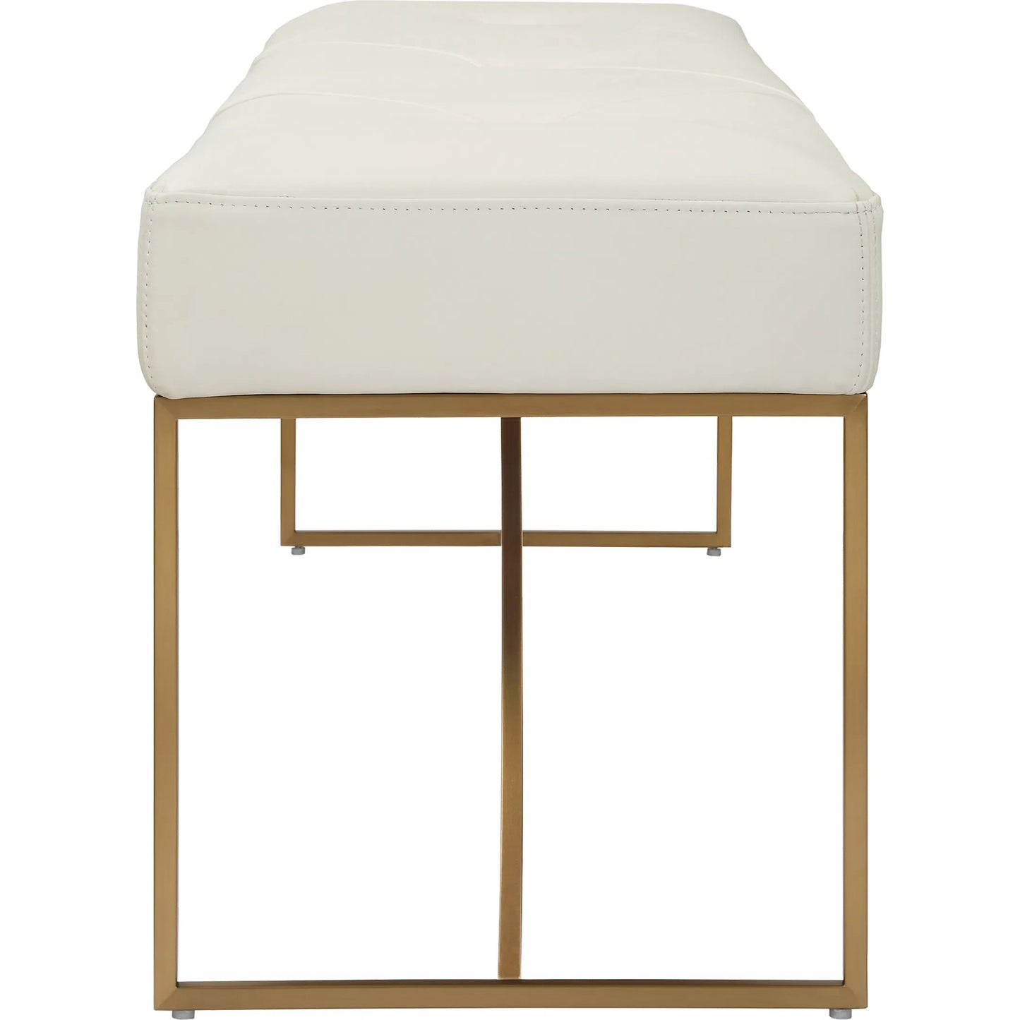 003 SI-2262269 | Additional Silo | Swale Leather Bench by Uttermost in brass. Made from stainless steel, plywood, foam, leather in a unique style.