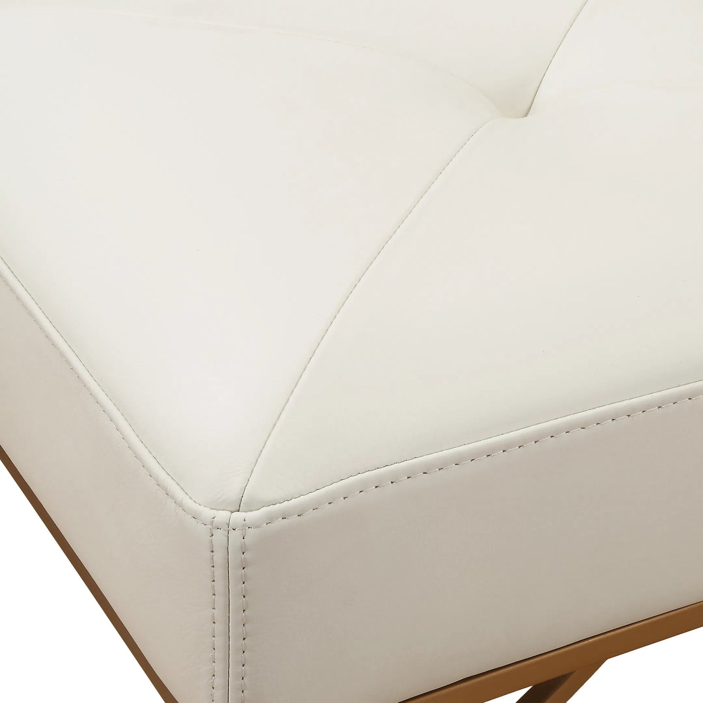 007 SI-2262269 | Lifestyle | Swale Leather Bench by Uttermost in brass. Made from stainless steel, plywood, foam, leather in a unique style.
