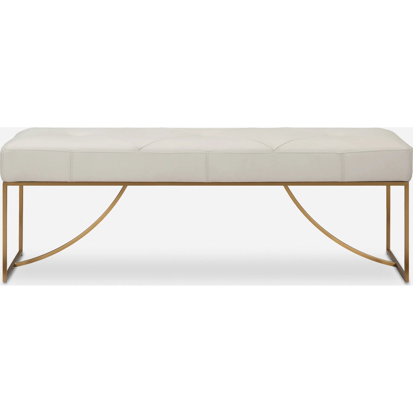 002 SI-2262269 | Additional Silo | Swale Leather Bench by Uttermost in brass. Made from stainless steel, plywood, foam, leather in a unique style.