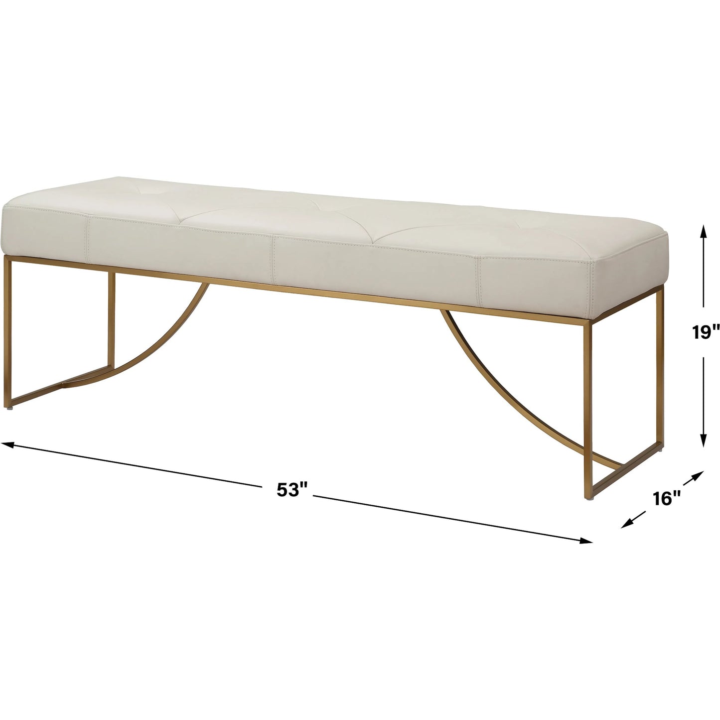 004 SI-2262269 | Additional Silo | Swale Leather Bench by Uttermost in brass. Made from stainless steel, plywood, foam, leather in a unique style.