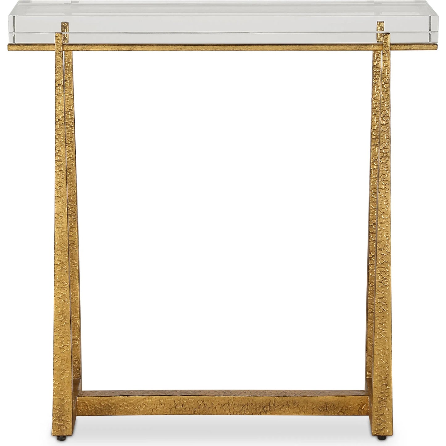 002 SI-2262336 | Primary Silo | Midas Thick Accent Table by Uttermost in gold. Made from crystal, metal in a unique style.