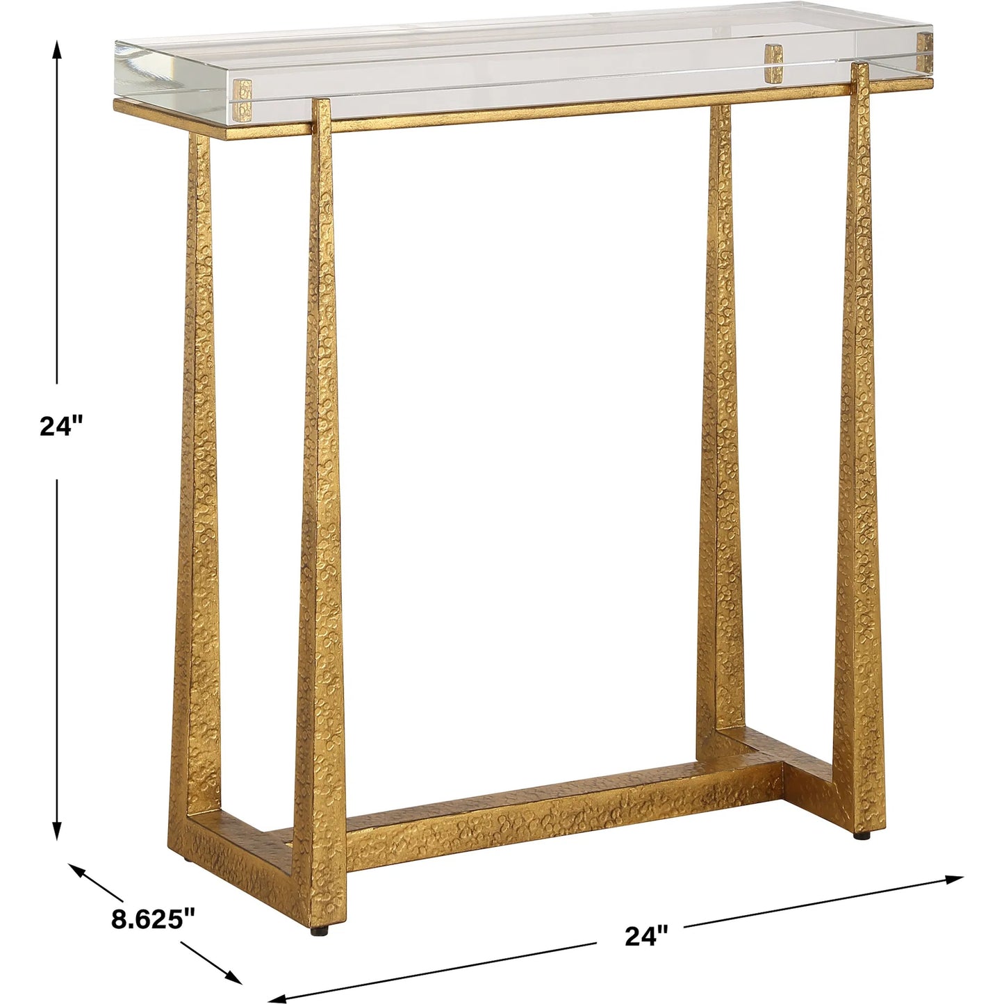 009 SI-2262336 | Unknown | Midas Thick Accent Table by Uttermost in gold. Made from crystal, metal in a unique style.