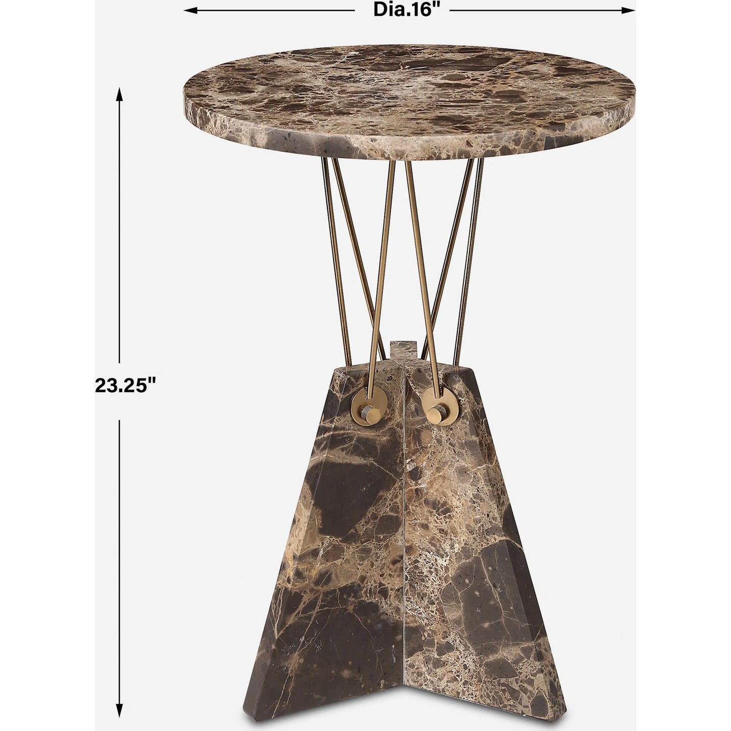 007 SI-2262500 | Unknown | Levitate Accent Table by Uttermost in brass. Made from marble, iron in a unique style.