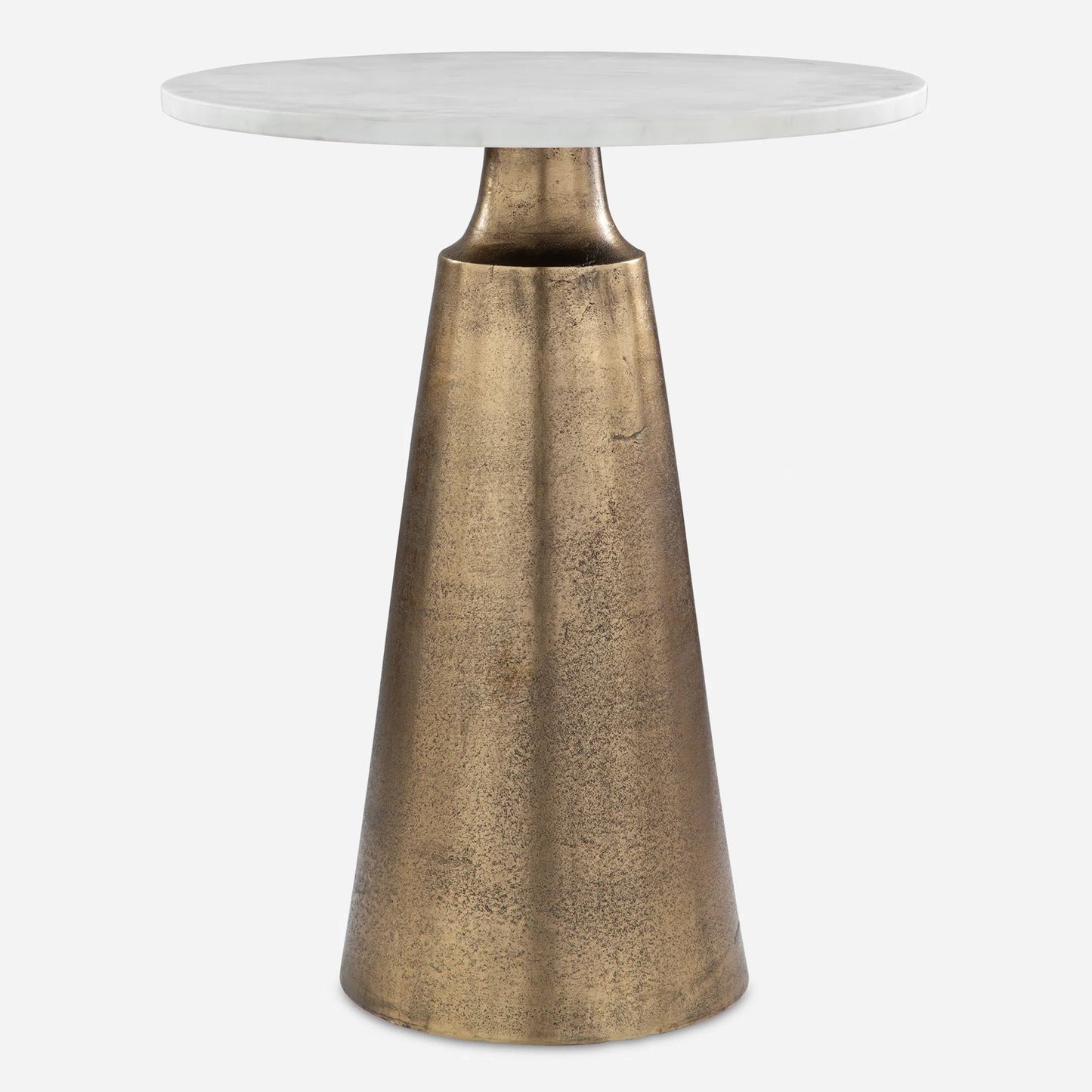 002 SI-2262506 | Additional Silo | Midsummer Antique Accent Table by Uttermost in brass. Made from aluminum, marble in a modern style.