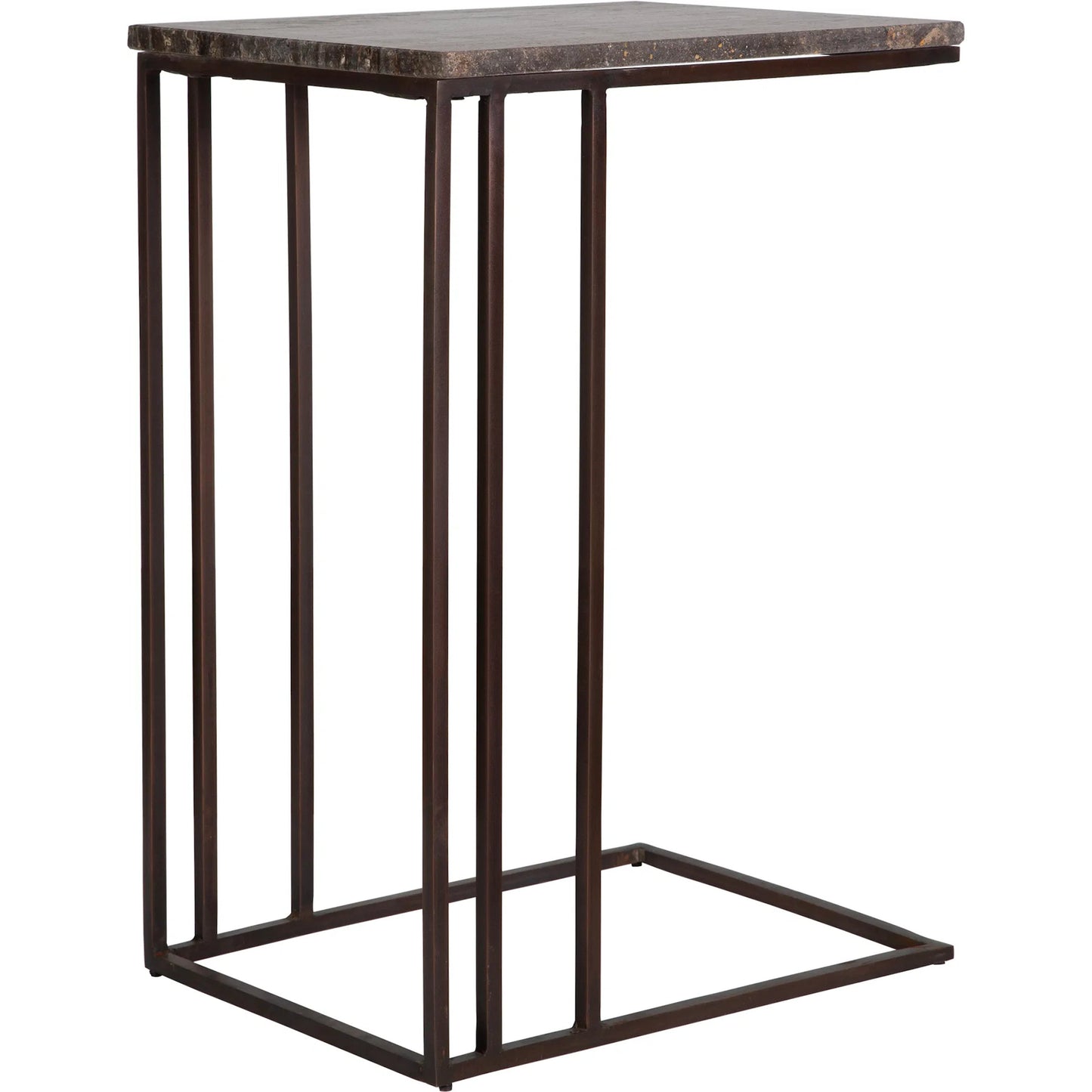 003 SI-2262503 | Additional Silo | Theodore Travertine Accent Table by Uttermost in dark bronze. Made from marble, iron in a modern style.