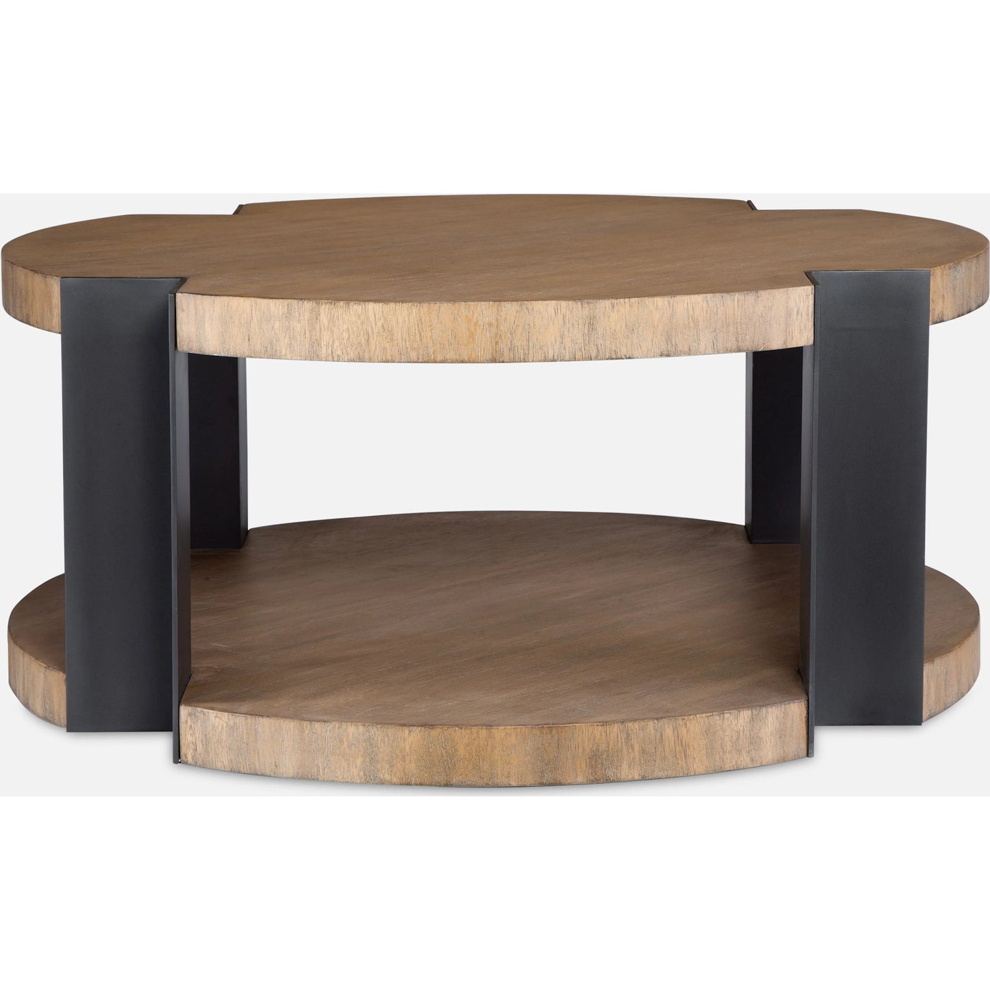 002 SI-2295342 | Additional Silo | Loana Industrial Coffee Table by Uttermost in black. Made from mdf sengon veneer with mahogani wood, metal in a unique style.