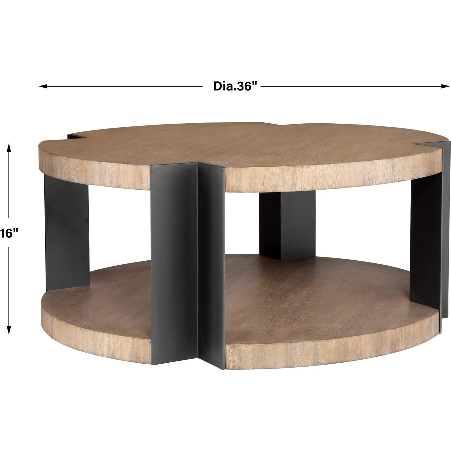 005 SI-2295342 | Unknown | Loana Industrial Coffee Table by Uttermost in black. Made from mdf sengon veneer with mahogani wood, metal in a unique style.