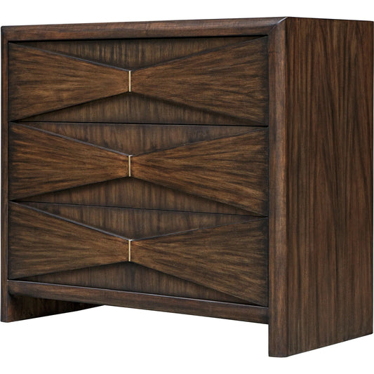 001 SI-2355260 | Primary Silo | Bowtie 3 Drawer Mid-Century Chest by Uttermost in brass. Made from mdf veneer acacia, acacia wood in a traditional style.