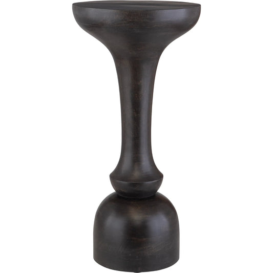 Gambit Hourglass Accent Table by Uttermost in black. Made from mango wood in a traditional style.