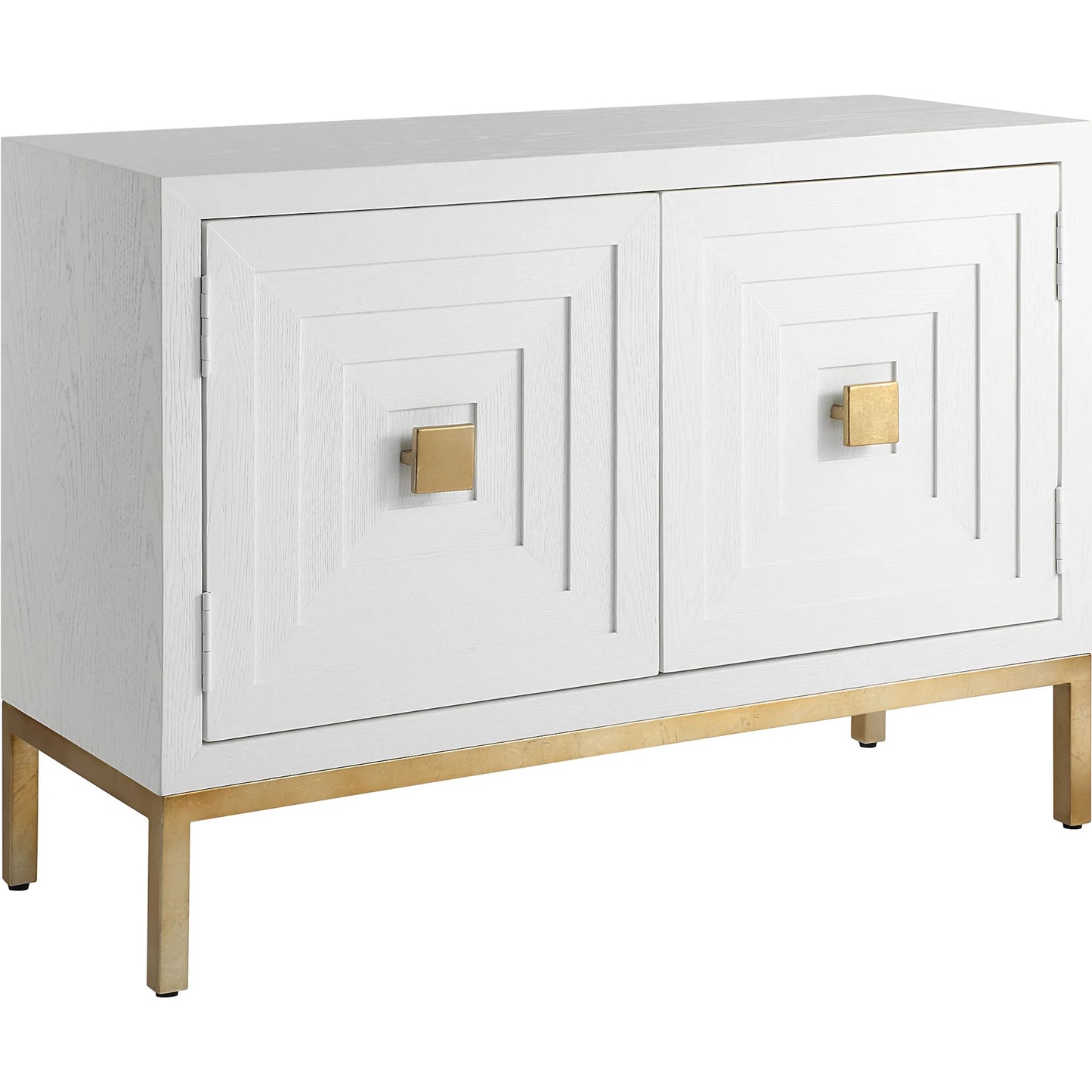 001 SI-2262508 | Primary Silo | Aiken 2 Door Cabinet by Uttermost in brass. Made from red oak, fir, mdf, iron in a unique style.