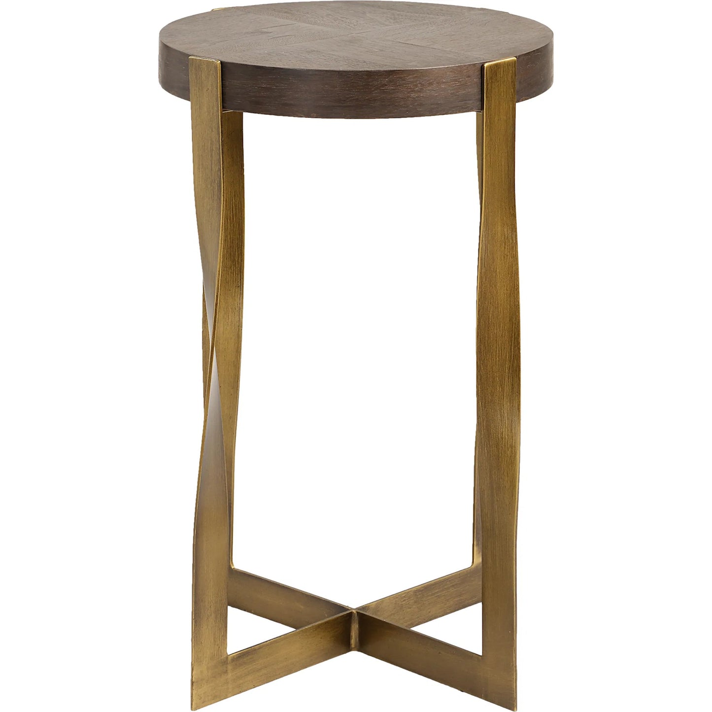 001 SI-2295357 | Primary Silo | Drew Accent Table by Uttermost in dark chocolate, brass. Made from metal, mdf, walnut veneer in a modern style.