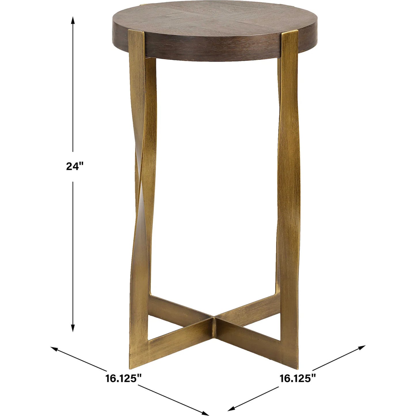 003 SI-2295357 | Additional Silo | Drew Accent Table by Uttermost in dark chocolate, brass. Made from metal, mdf, walnut veneer in a modern style.