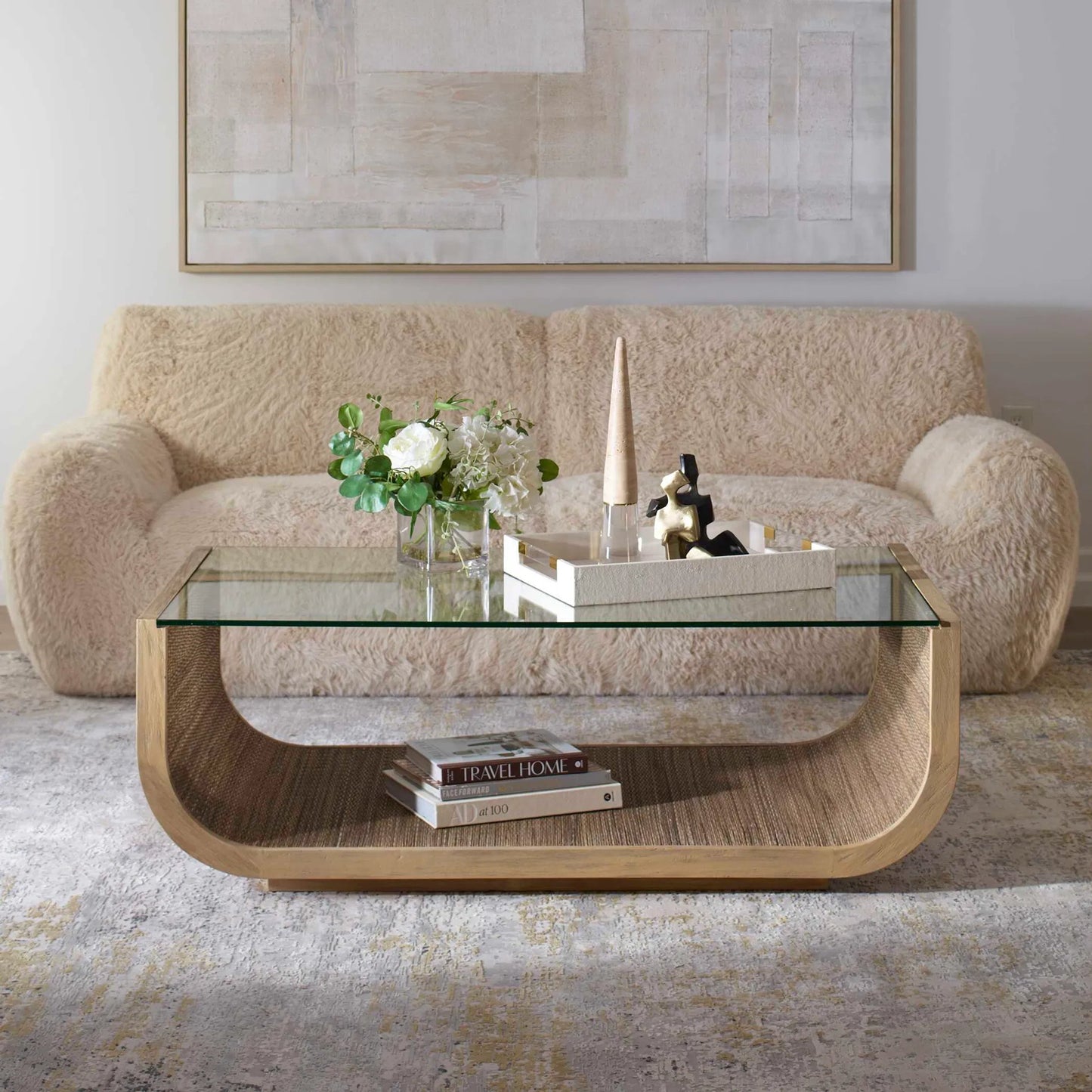 004 SI-2355259 | Lifestyle | Farrington Coffee Table by Uttermost in driftwood grey. Made from mahogany wood, plywood in a unique style.