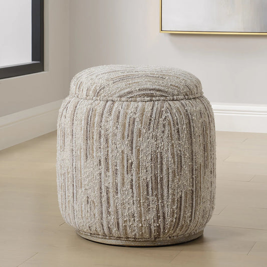 Dialogue Ottoman by Uttermost in brown. Made from plywood, hardwood, fabric, foam in a eclectic & global style.